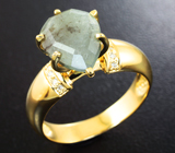 Золотое кольцо с уральским александритом 4,27 карата и бриллиантами Золото