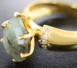 Золотое кольцо с уральским александритом 4,27 карата и бриллиантами Золото