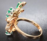 Кольцо c изумрудами и бриллиантами