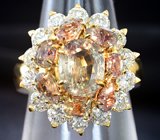 Кольцо c александритами и бриллиантами