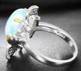Впечатляющее серебряное кольцо с ларимаром Серебро 925