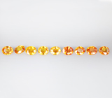 Набор их 9 желтых сапфиров 3,95 карата 