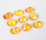 Набор их 9 желтых сапфиров 3,95 карата 