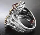 Серебряное кольцо с рубинами 5,2 карата и синими сапфирами Серебро 925