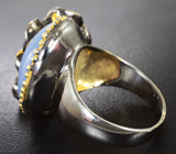 Серебряное кольцо с халцедоном, диопсидами, перидотами и гранатом Серебро 925