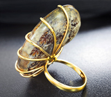 Золотое кольцо с аммонитом с мозаикой из аммолита 67,18 карата Золото