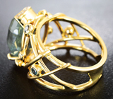 Эксклюзив! Золотое кольцо с крупным уральским александритом 10,69 карата и бриллиантами