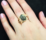 Эксклюзив! Золотое кольцо с крупным уральским александритом 10,69 карата и бриллиантами