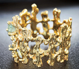 Золотое кольцо с уральскими александритами фантазийной огранки 1,51 карата и бриллиантами