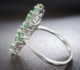 Чудесное серебряное кольцо с изумрудами и перидотами Серебро 925