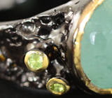 Серебряное кольцо с бериллом 10+ карат и перидотами Серебро 925