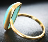 Золотое кольцо с ярким кабошоном армянской бирюзы 5,69 карата Золото