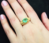 Золотое кольцо с уральским изумрудом высокой чистоты без облагораживания 2,59 карата и бриллиантами Золото