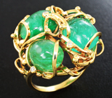 Золотое кольцо с уральскими изумрудами 11,93 карата и бриллиантами Золото