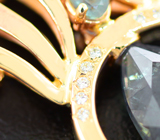 Золотой двусторонний кулон с уральскими александритами 4,06 карата и бриллиантами Золото