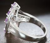 Элегантное серебряное кольцо с аметистами Серебро 925