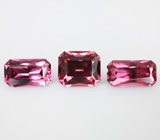 Набор из 3 родолитов 3,37 карата 