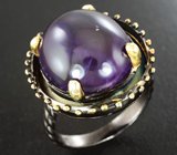 Серебряное кольцо со сливовым аметистом 23+ карат Серебро 925
