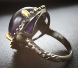 Серебряное кольцо со сливовым аметистом 23+ карат