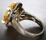 Серебряное кольцо с цитрином 23+ карат Серебро 925