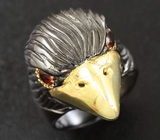 Скульптурное серебряное кольцо с мозамбикскими гранатами Серебро 925