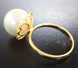 Золотое кольцо с морской жемчужиной 14,06 карата! Исключительный люстр Золото