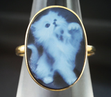 Золотое кольцо с агатовой камеей 5,9 карата Золото
