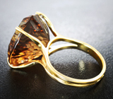 Золотое кольцо с империал топазом лазерной огранки 23,17 карата Золото