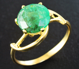 Золотое кольцо с уральским изумрудом без облагораживания 2,82 карата Золото