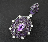 Серебряный комплект с аметистами и цветной эмалью Серебро 925