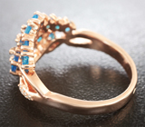 Чудесное серебряное кольцо с «неоновыми» апатитами Серебро 925