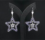 Cерьги-звезды с иолитами Серебро 925