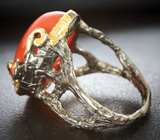 Серебряное кольцо с карнелианом 20+ карат Серебро 925