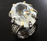 Серебряное кольцо с бесцветным кварцем 30+ карат и топазами Серебро 925