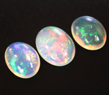 Набор из 3 кристаллических эфиопских опалов 10,77 карата 