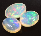 Набор из 3 кристаллических эфиопских опалов 10,77 карата 
