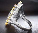 Серебряное кольцо с австралийским триплет опалом 10,6 карата и синими сапфирами Серебро 925