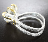Серебряное кольцо с бесцветным топазом и сапфирами Серебро 925