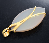 Золотой кулон с крупным лунным камнем с эффектом кошачьего глаза 28,77 карата Золото