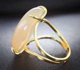 Золотое кольцо с крупным лунным камнем с эффектом кошачьего глаза 25,18 карата Золото