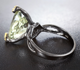Серебряное кольцо с зеленым аметистом 13+ карат и родолитами Серебро 925