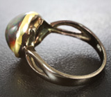 Серебряное кольцо с кристаллическим черным опалом топового качества Серебро 925