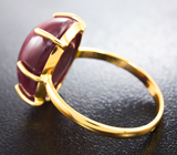 Золотое кольцо cо звездчатым корундом 16,01 карата Золото