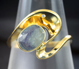 Золотое кольцо с уральским александритом 1,86 карата и бриллиантами Золото