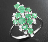 Серебряный комплект с изумрудами Серебро 925