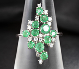 Серебряный комплект с изумрудами Серебро 925