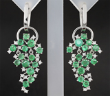 Серебряный комплект с изумрудами Серебро 925