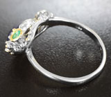 Серебряное кольцо с синим сапфиром и хризопразом Серебро 925