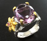 Серебряное кольцо с аметрином и пурпурным сапфиром Серебро 925