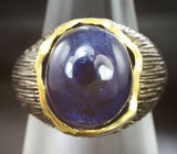 Серебряное кольцо с синим сапфиром Серебро 925